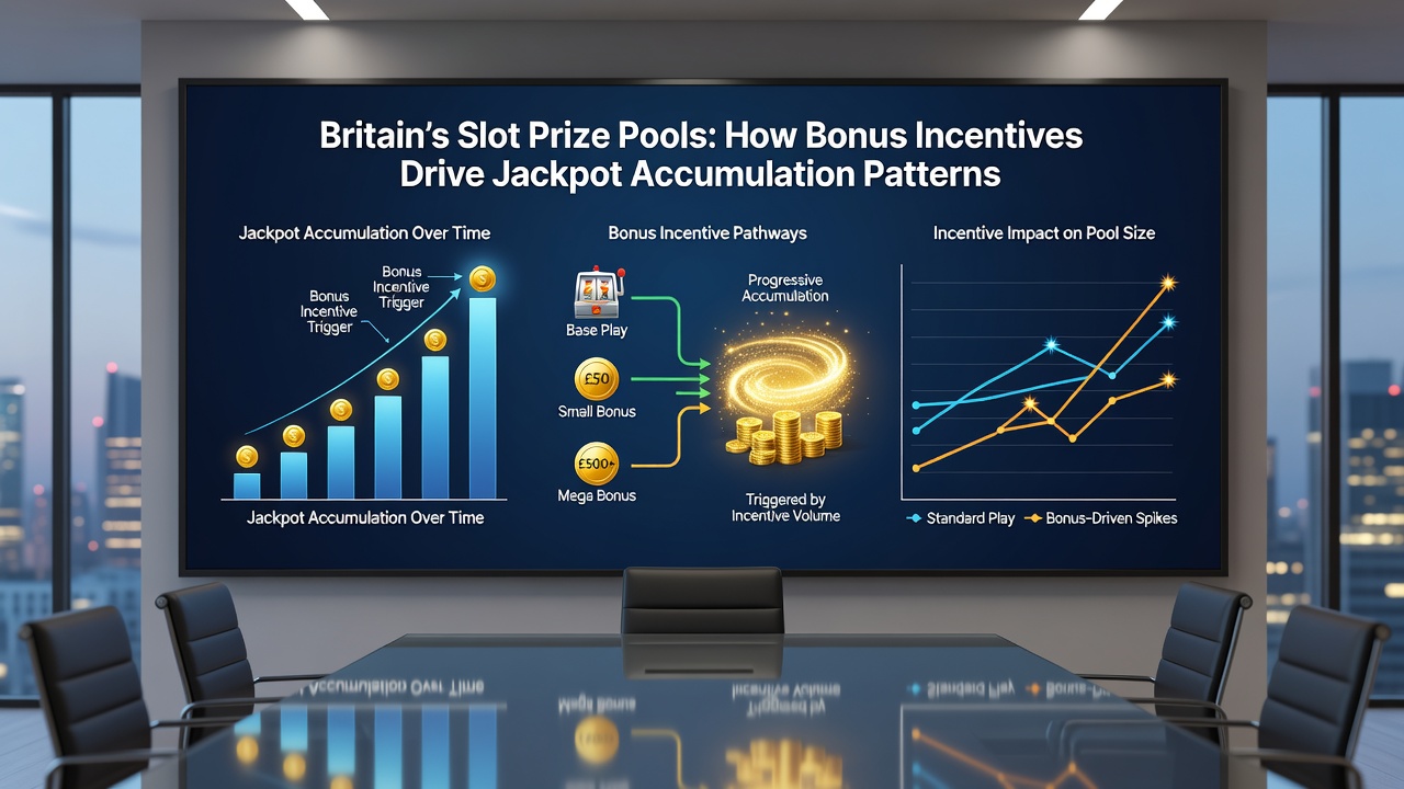 Detailed view of jackpot accumulation graphs and bonus incentive metrics from British slot operators